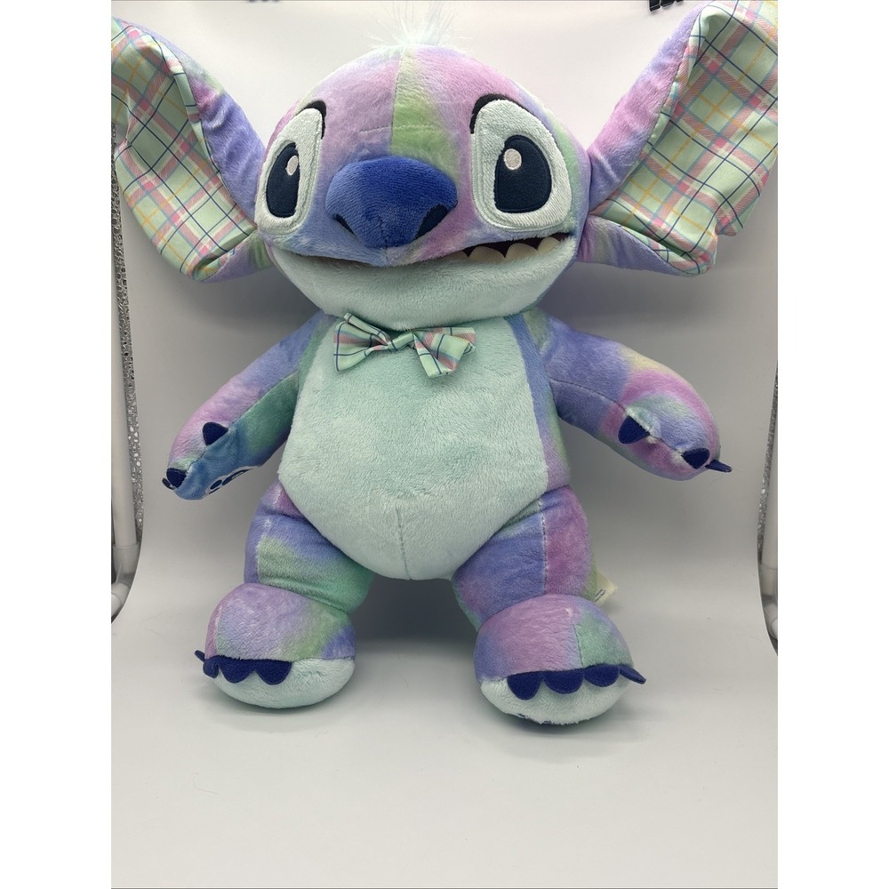 Build A Bear Stitch Disney Toy Pastel Plush w/ Plaid Ears Stuffed Animal 12"